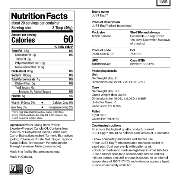 Vegan Just Egg 32oz - Image 2